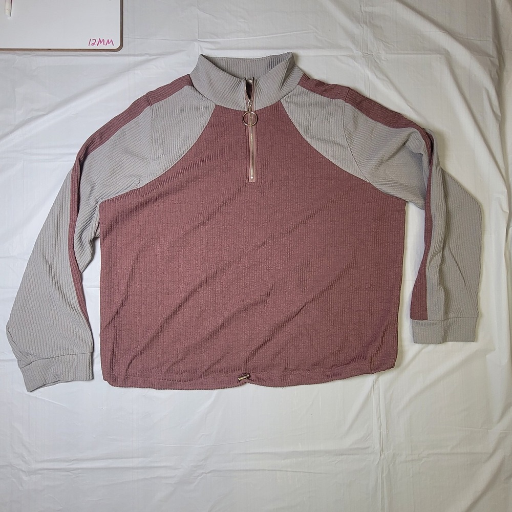 Women's Kyoyo Purple/Gray quarter zip pullover sweater.  Size 2XL‎